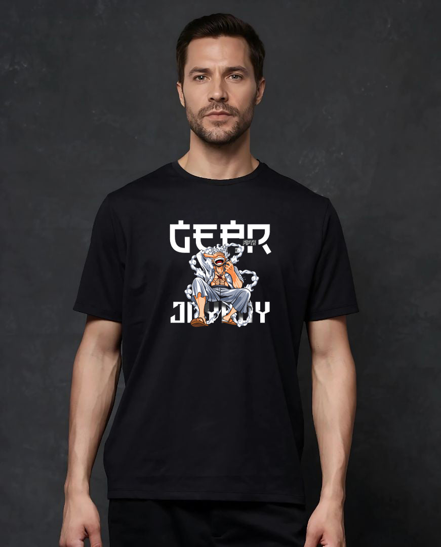 Luffy Gear: Black Anime Tees