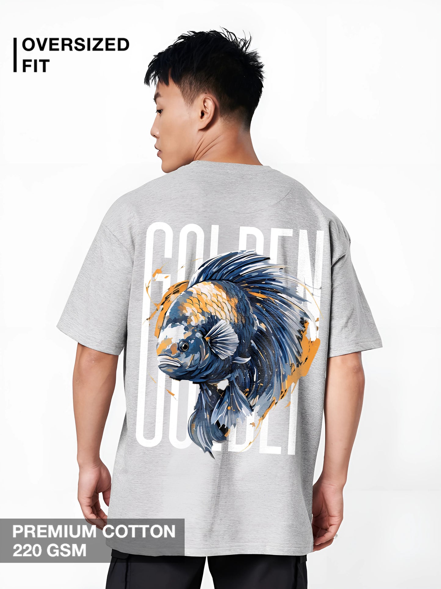 Golden Betta Fish: Mélange Oversized Tees