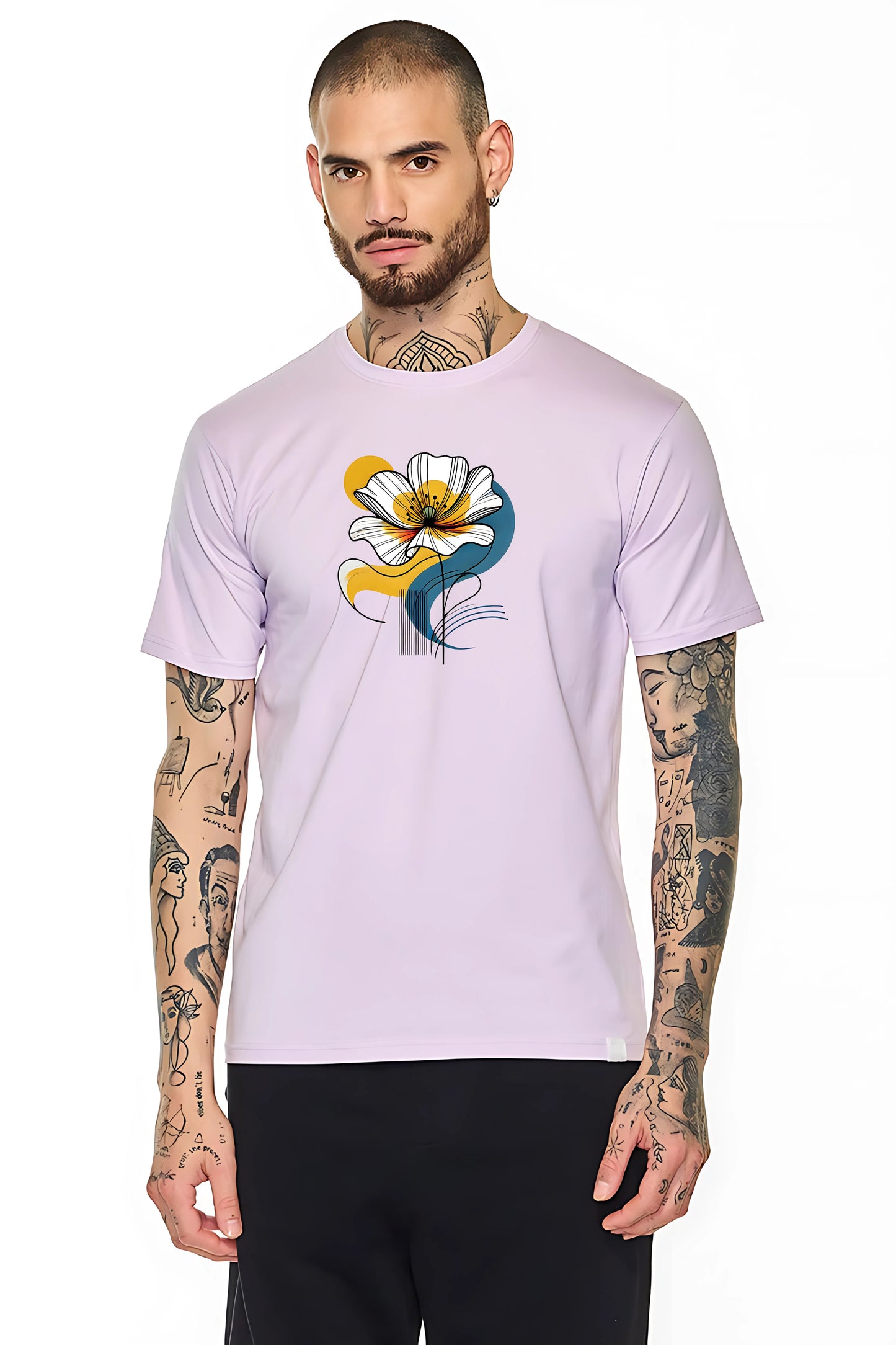 MEGA Bloom wave – Abstract Floral T-Shirt in Lavender Mist