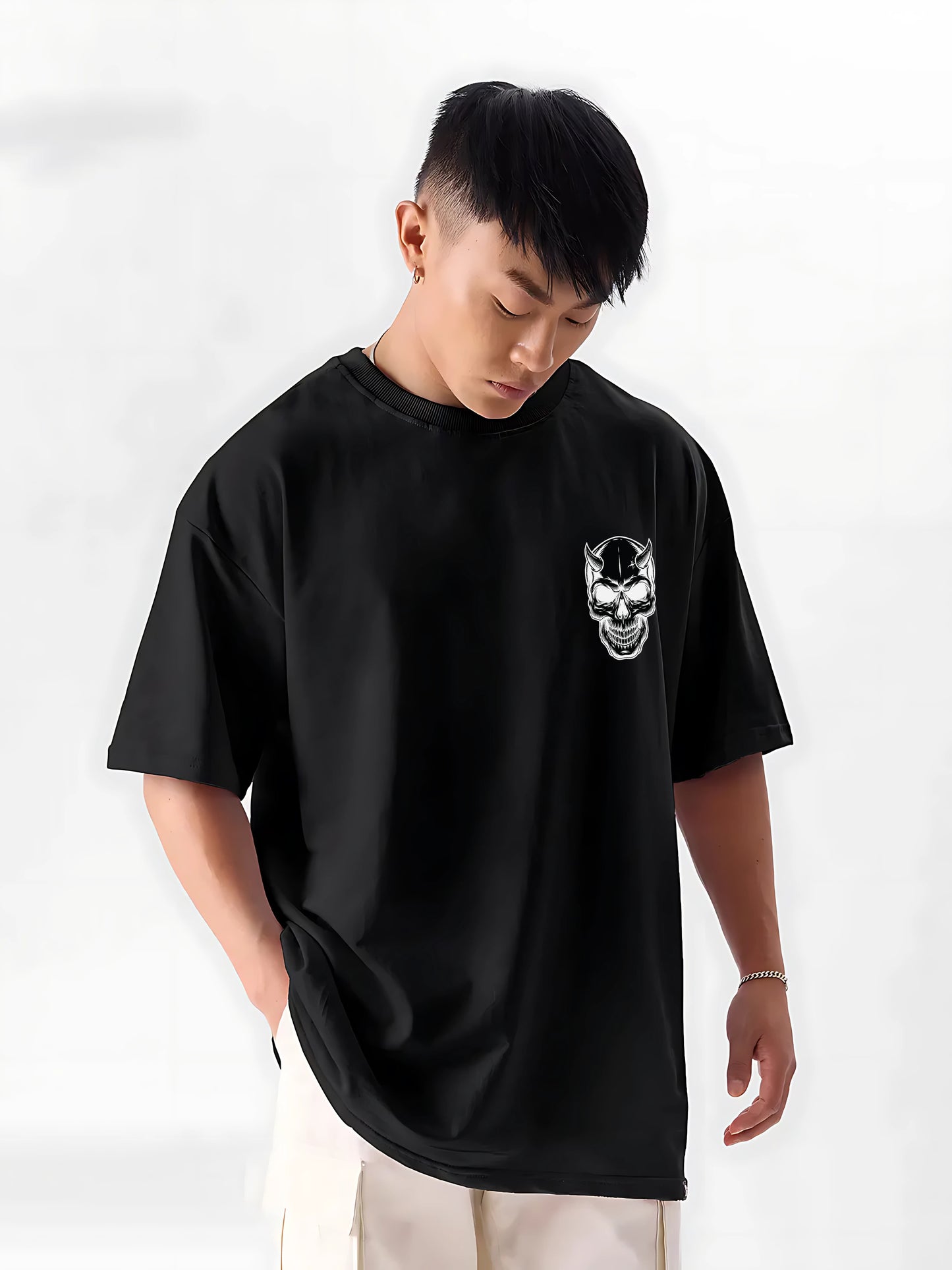 The Skull: Black Oversized T-shirts