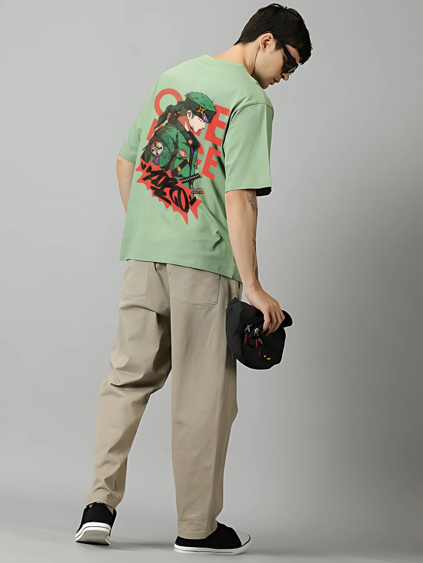 Zoro Samurai Graffiti Oversized Tees | Anime Edition