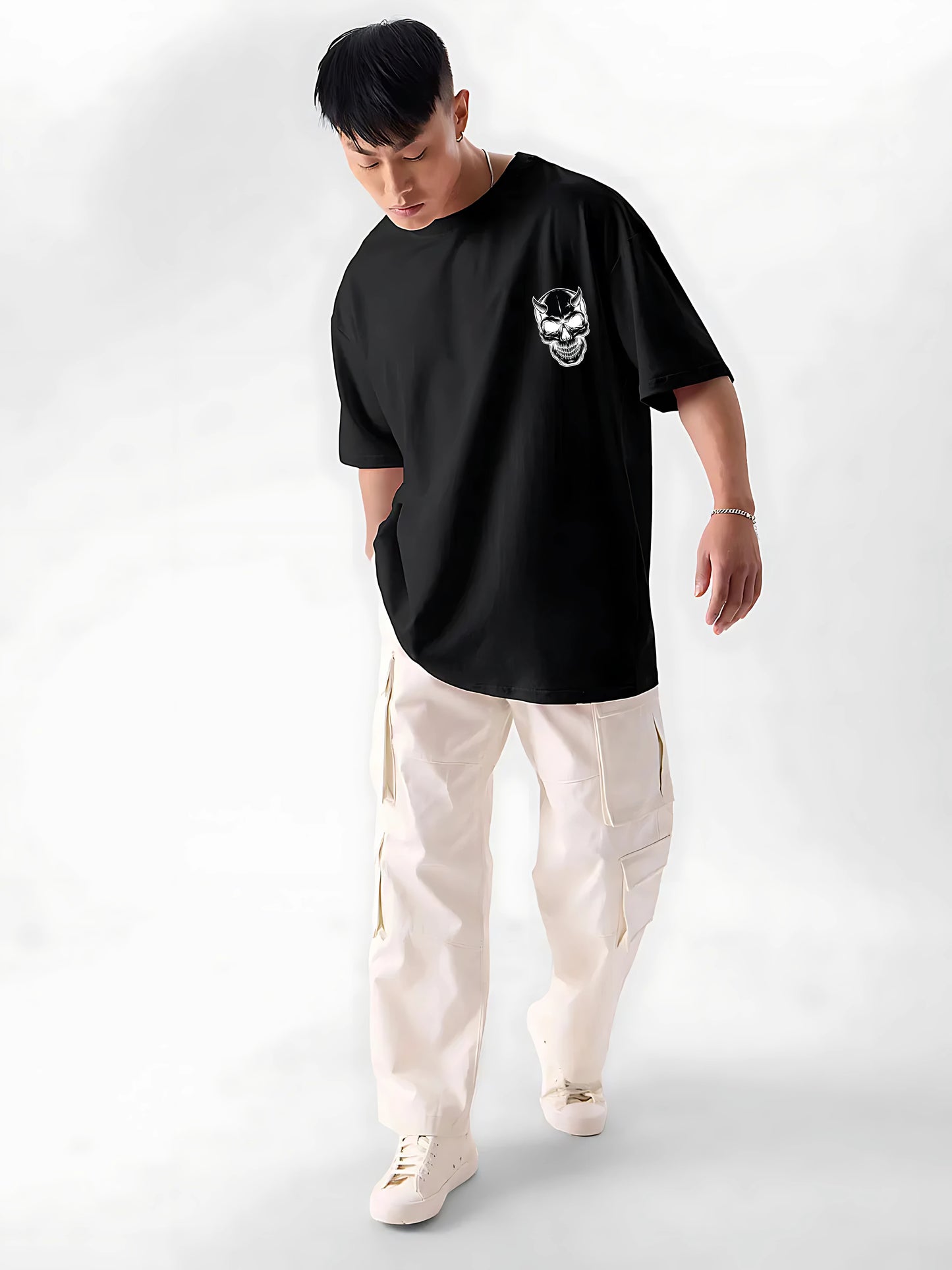 The Skull: Black Oversized T-shirts