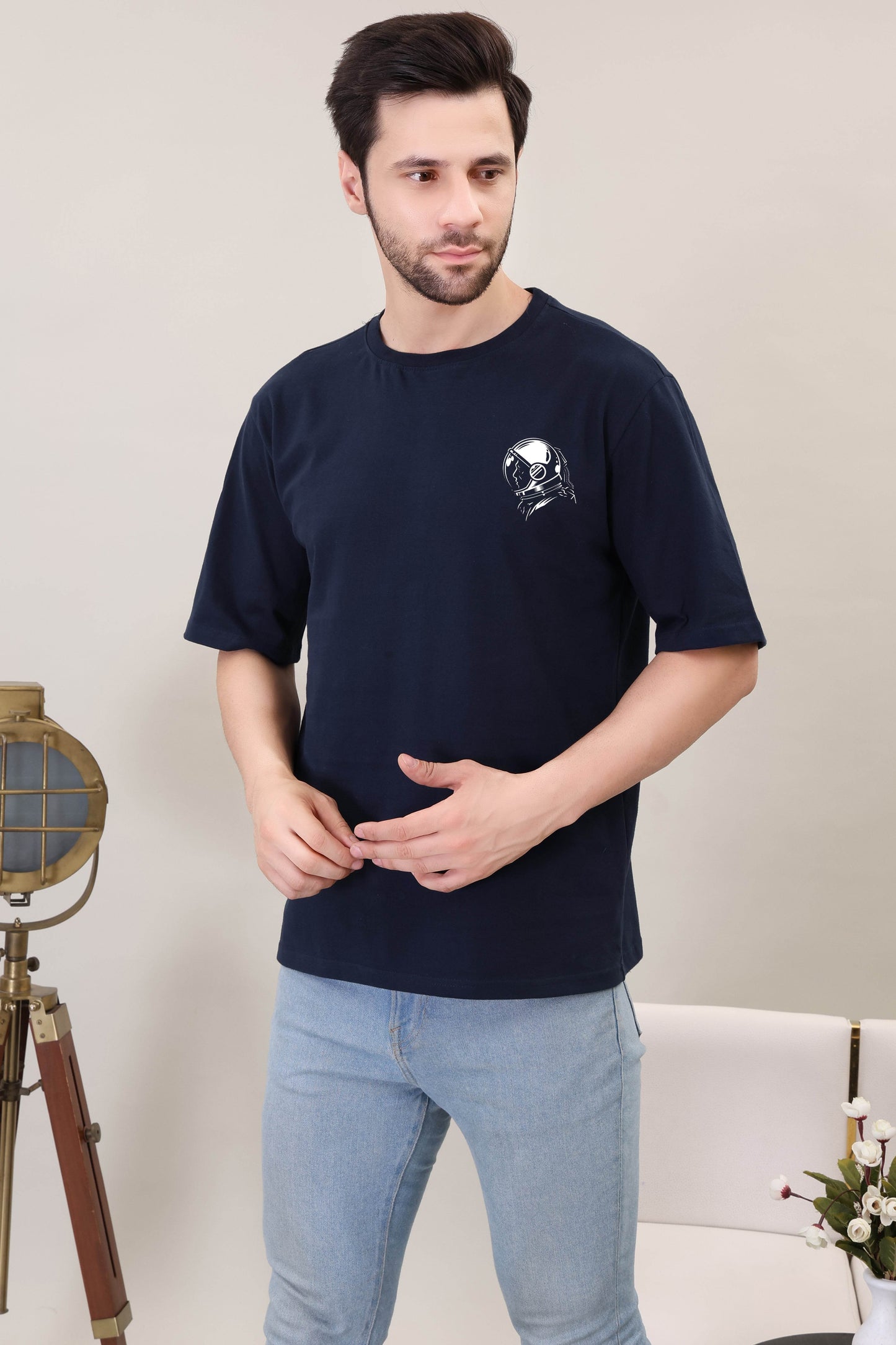 Cosmos Astronaut: Navy Blue Graphic Tee - Megakart