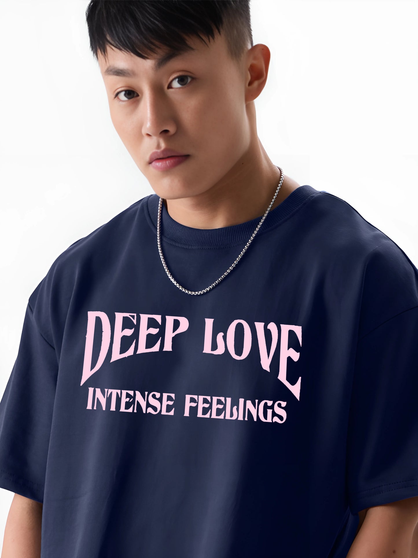 Deep Love Oversized Navy Blue Streetwear Tees