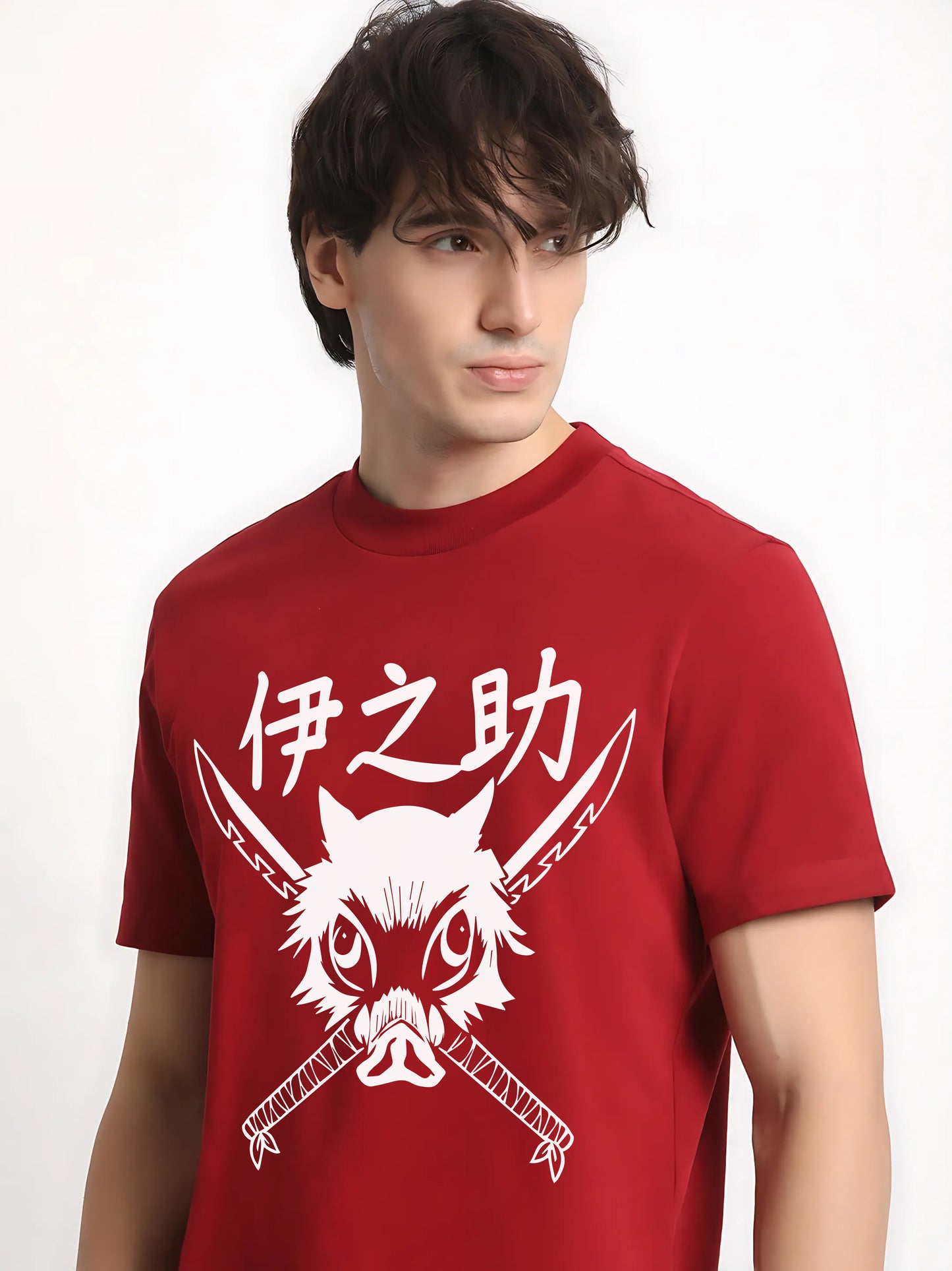 Inosuke Beast Mode Tee – Crimson Samurai Edition