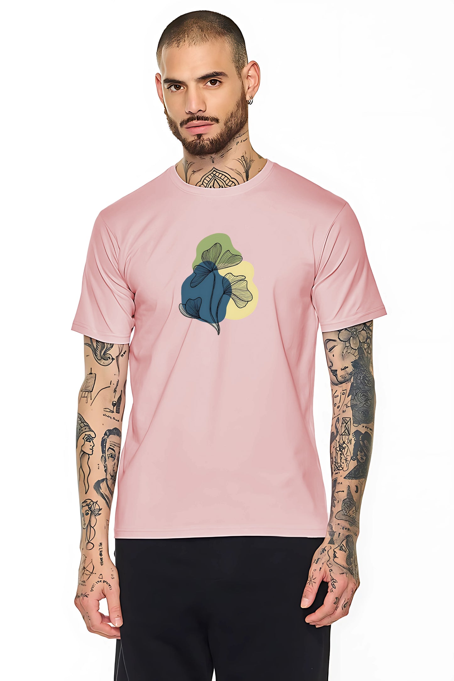 Abstract Floral Art Blush Pink T-Shirt