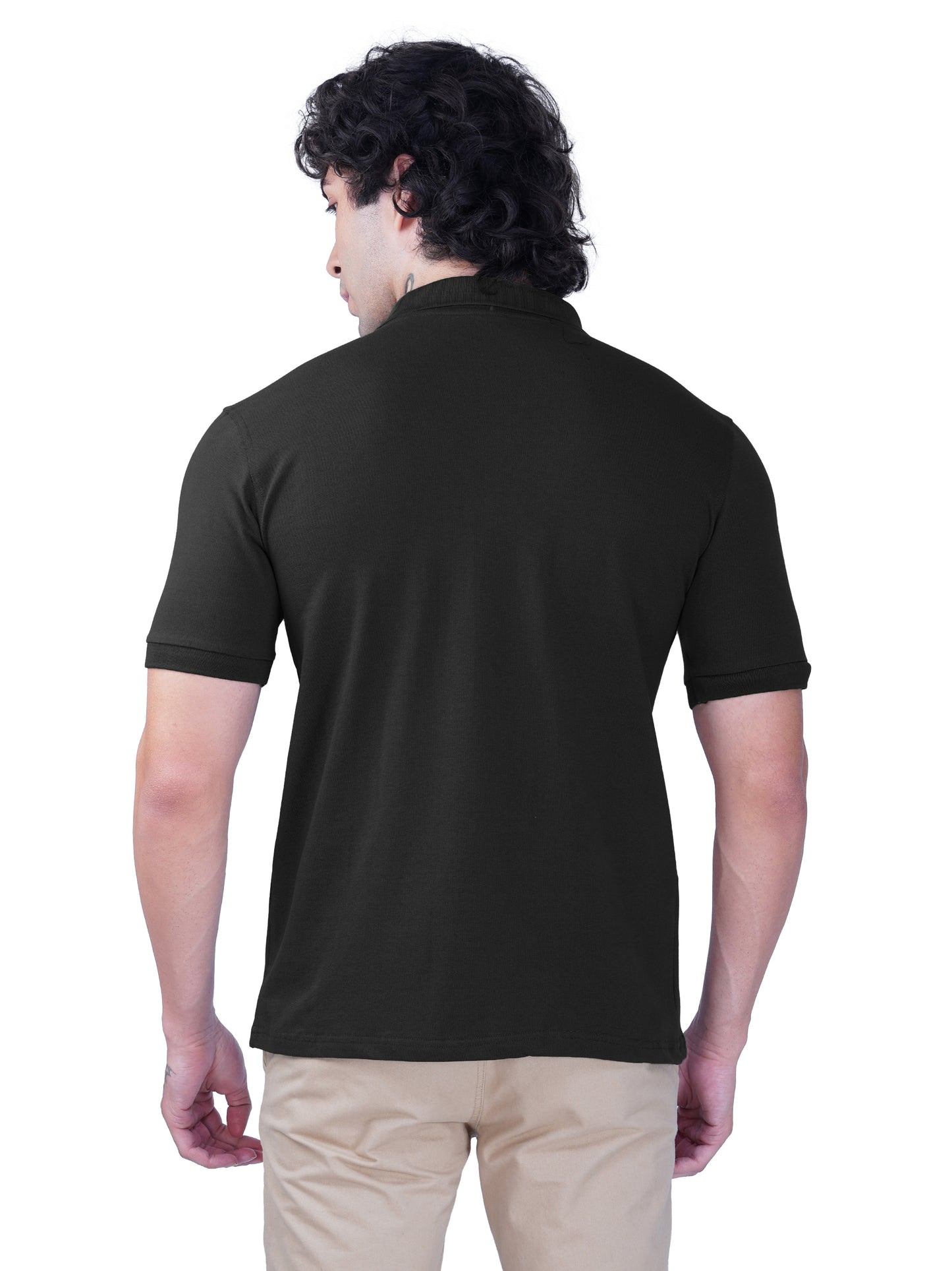 Black Premium Cotton Polo T-shirt