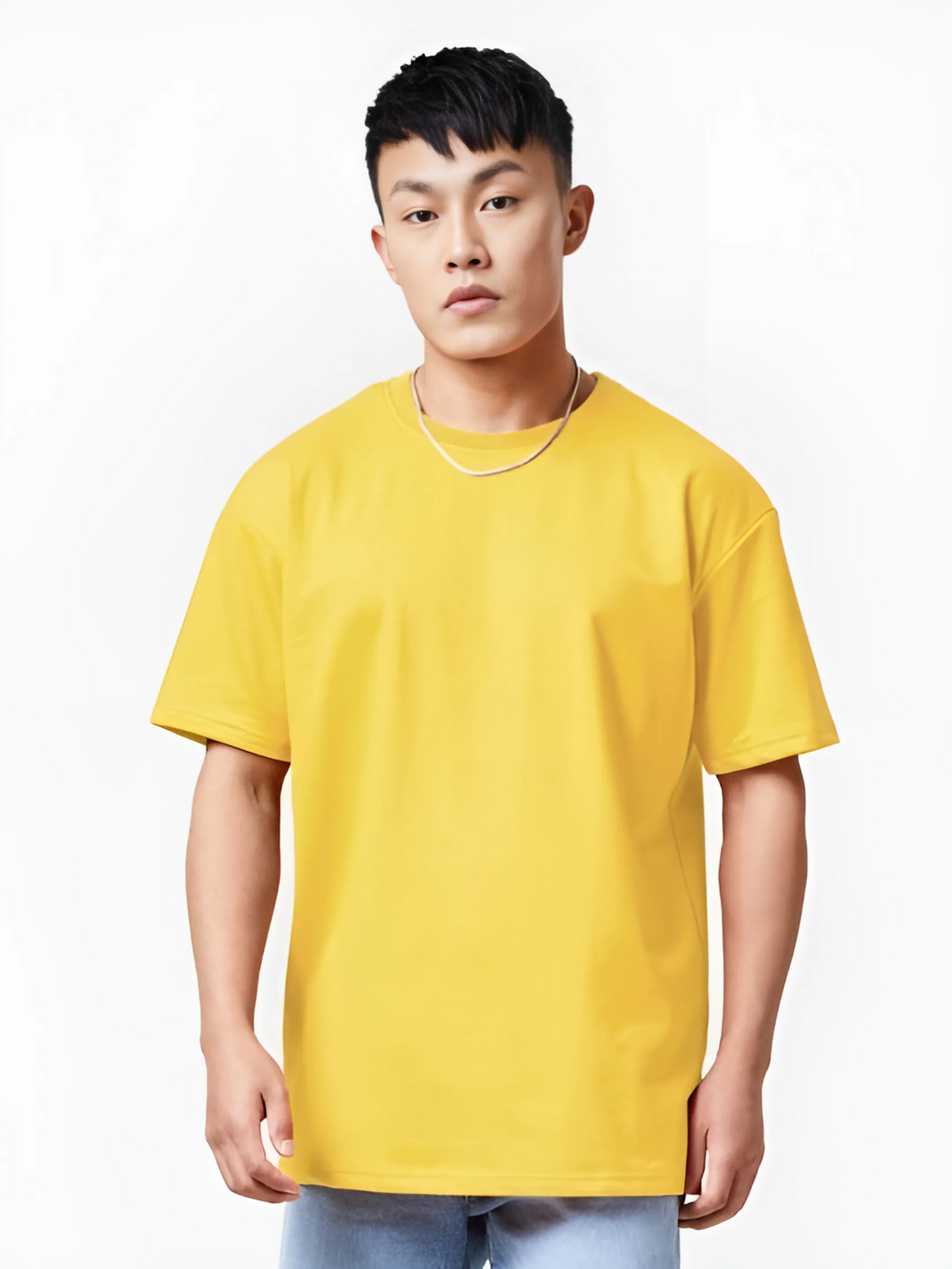 Men’s Oversized Yellow T-Shirt – Premium Cotton Comfort
