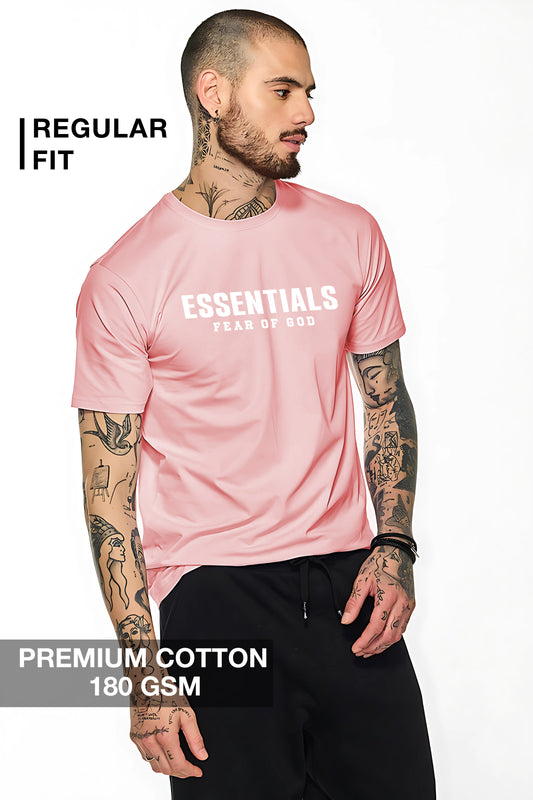 Essentials Fear of God Pink T-Shirt – Men's Premium Cotton with Free Delivery & COD
