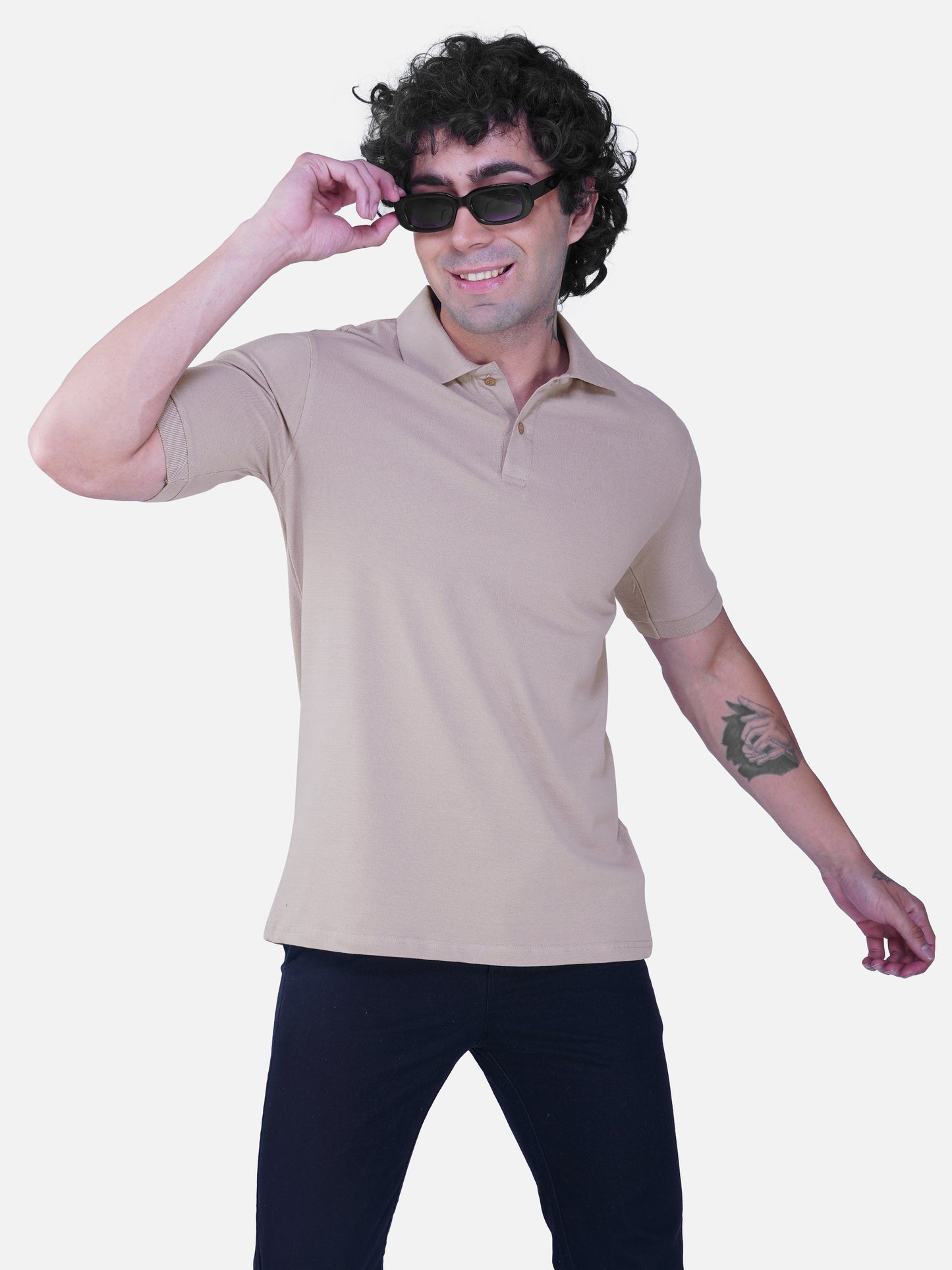 Grey Cotton Matty Lycra Premium Polo T-Shirt for Men – Classic Fit, Breathable