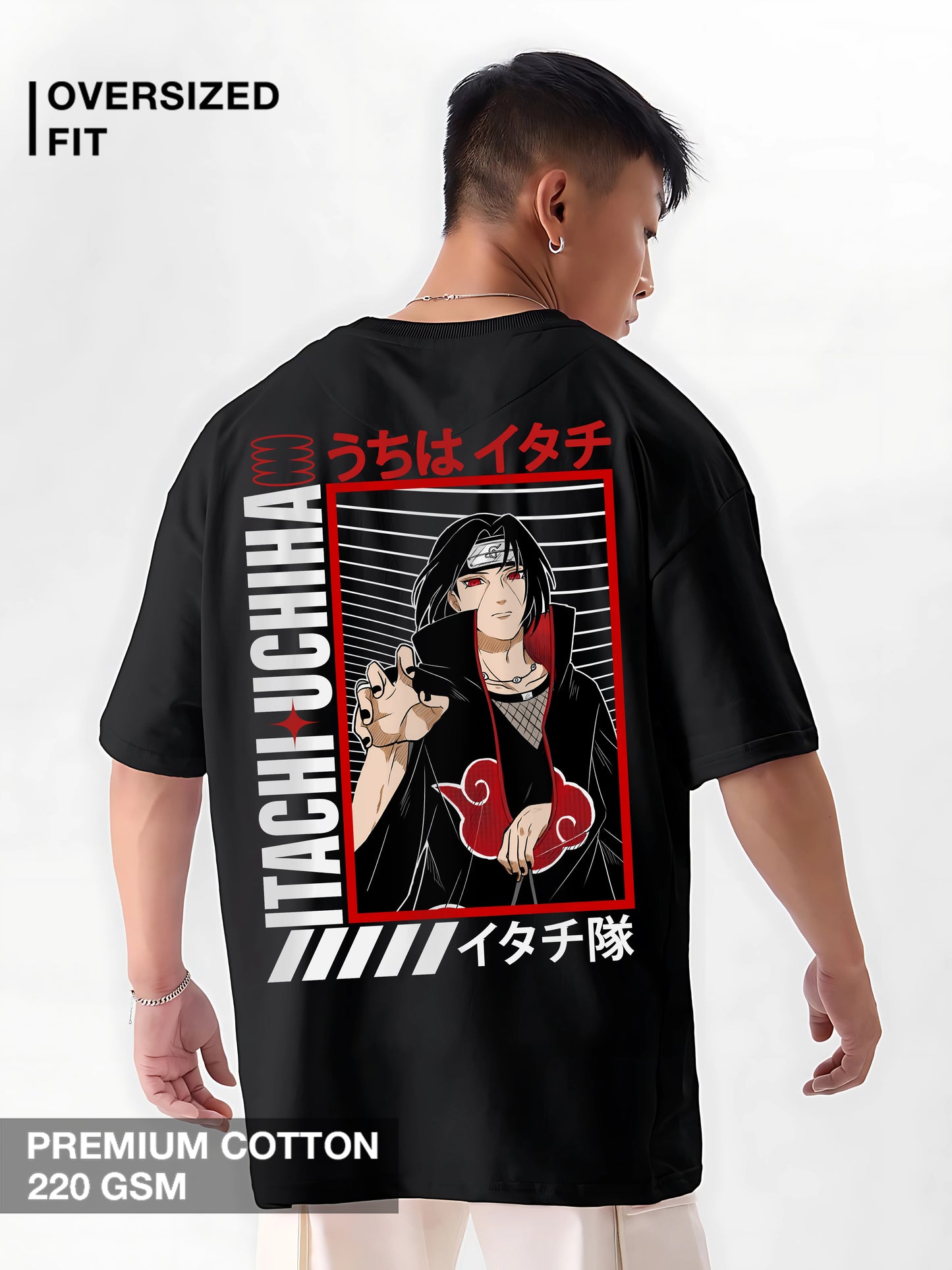 Premium Itachi Uchiha Oversized T-Shirt with Akatsuki Design