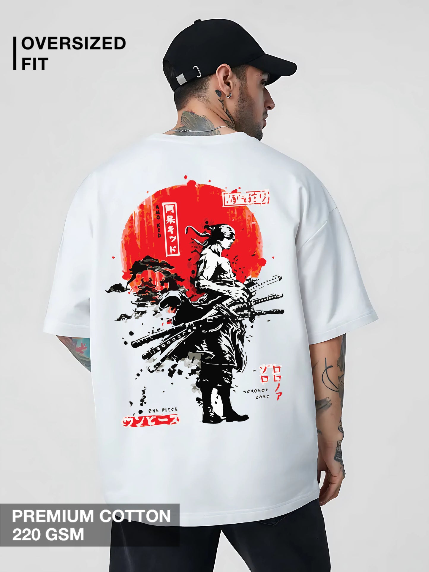 Roronoa Zoro anime oversized T-shirt for men – One Piece design