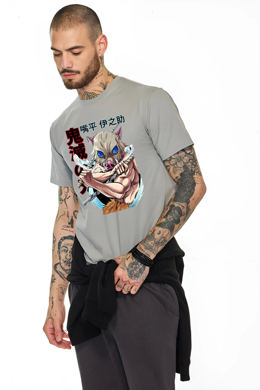 Inosuke "Savage Instinct" Anime Tee – Ash Grey