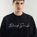 Indigo Petals Oversized T-Shirt – Black | Artistic Streetwear