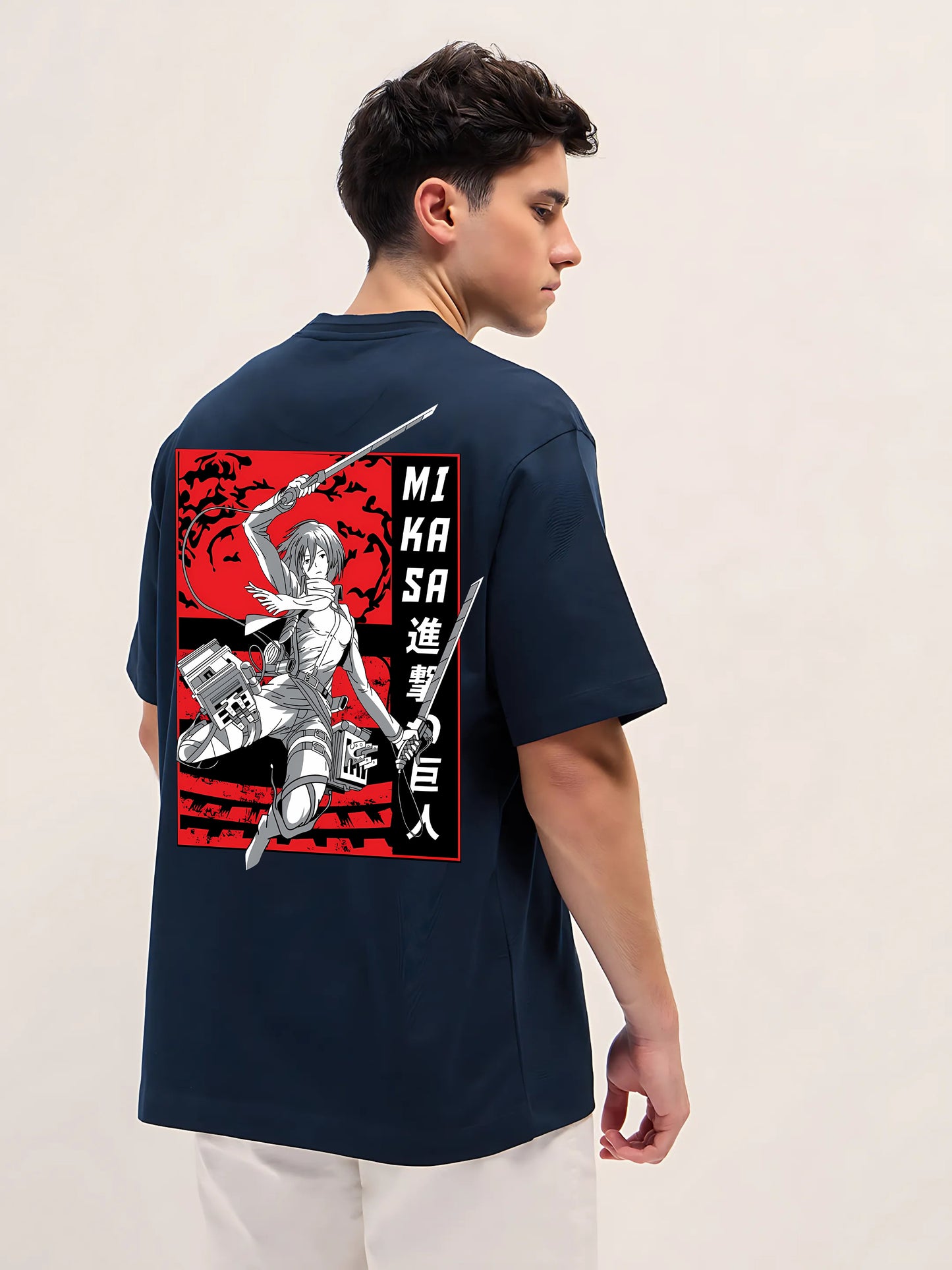Mikasa Ackerman Edition – Oversized Anime Tee for the Brave