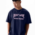 Deep Love Oversized Navy Blue Streetwear Tees
