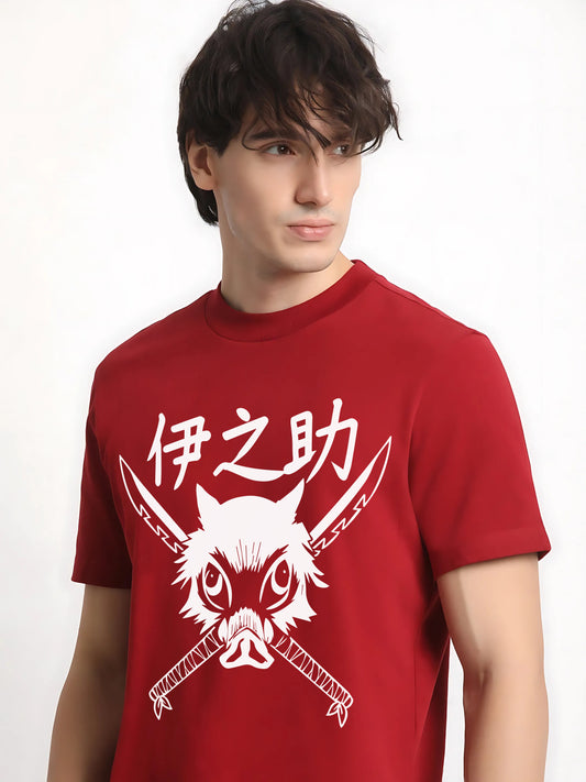 Inosuke Beast Mode Tee – Crimson Samurai Edition