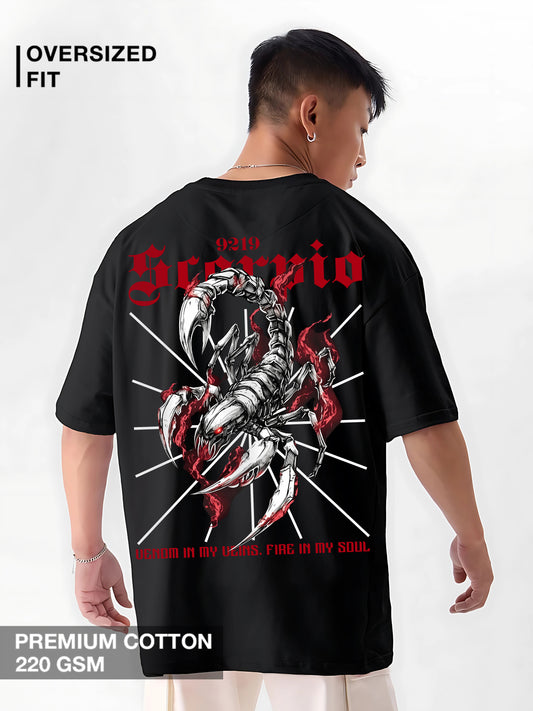 Scorpio Luxe Oversized Black Tees – Premium Streetwear
