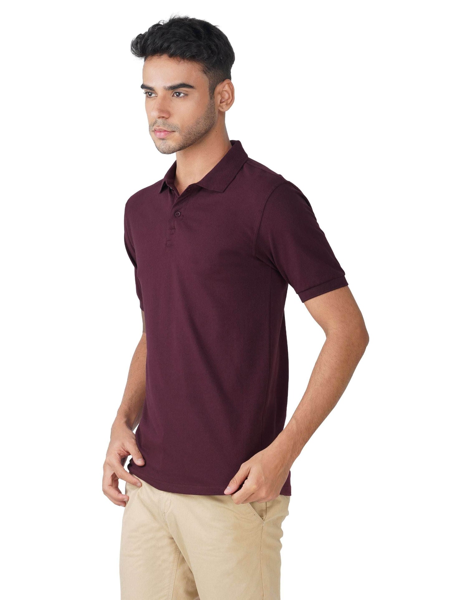 Wine Premium Cotton Polo T-shirt