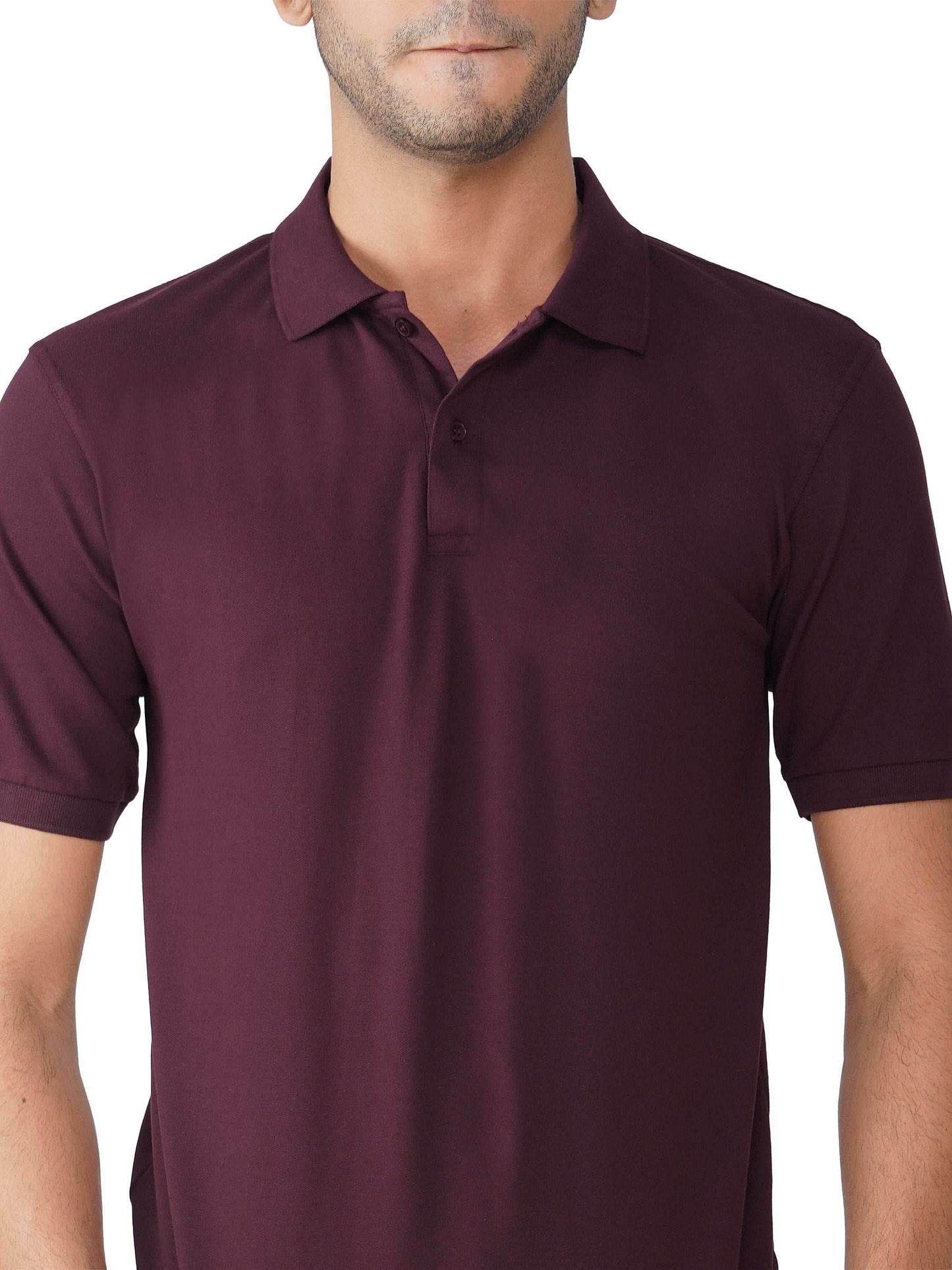 Wine Premium Cotton Polo T-shirt