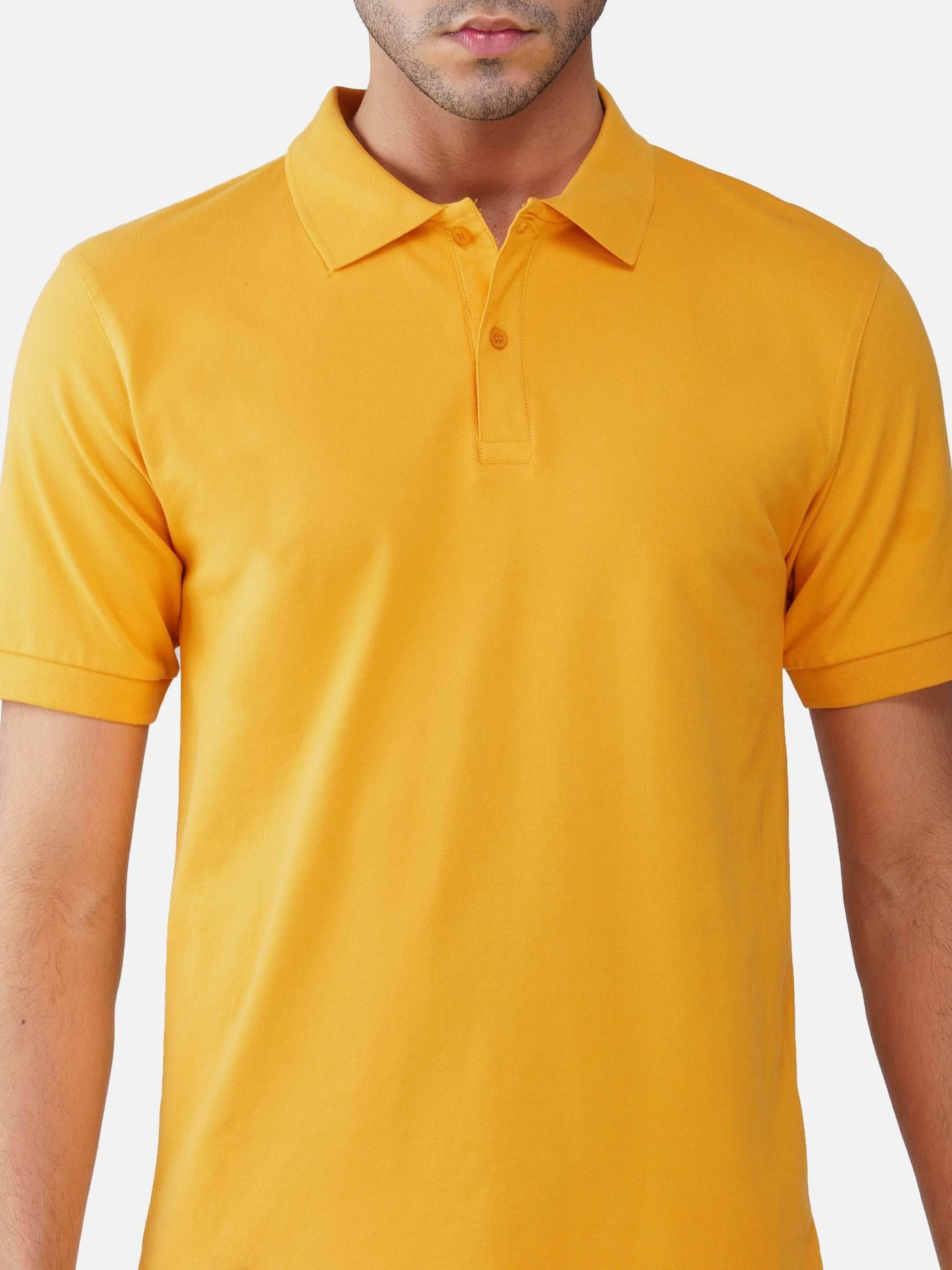 Mustard Premium Cotton Polo T-shirt