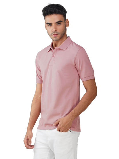 Peach Premium Cotton Polo T-shirt