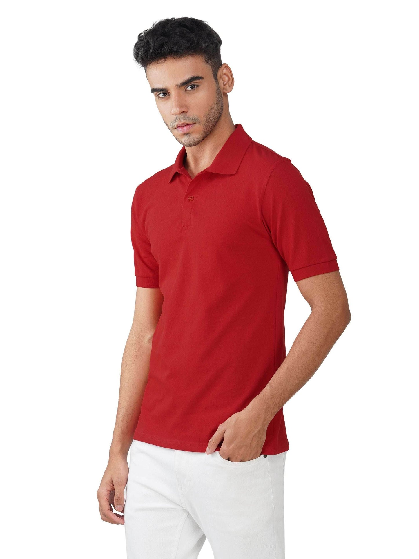 Red Premium Cotton Polo T-shirt