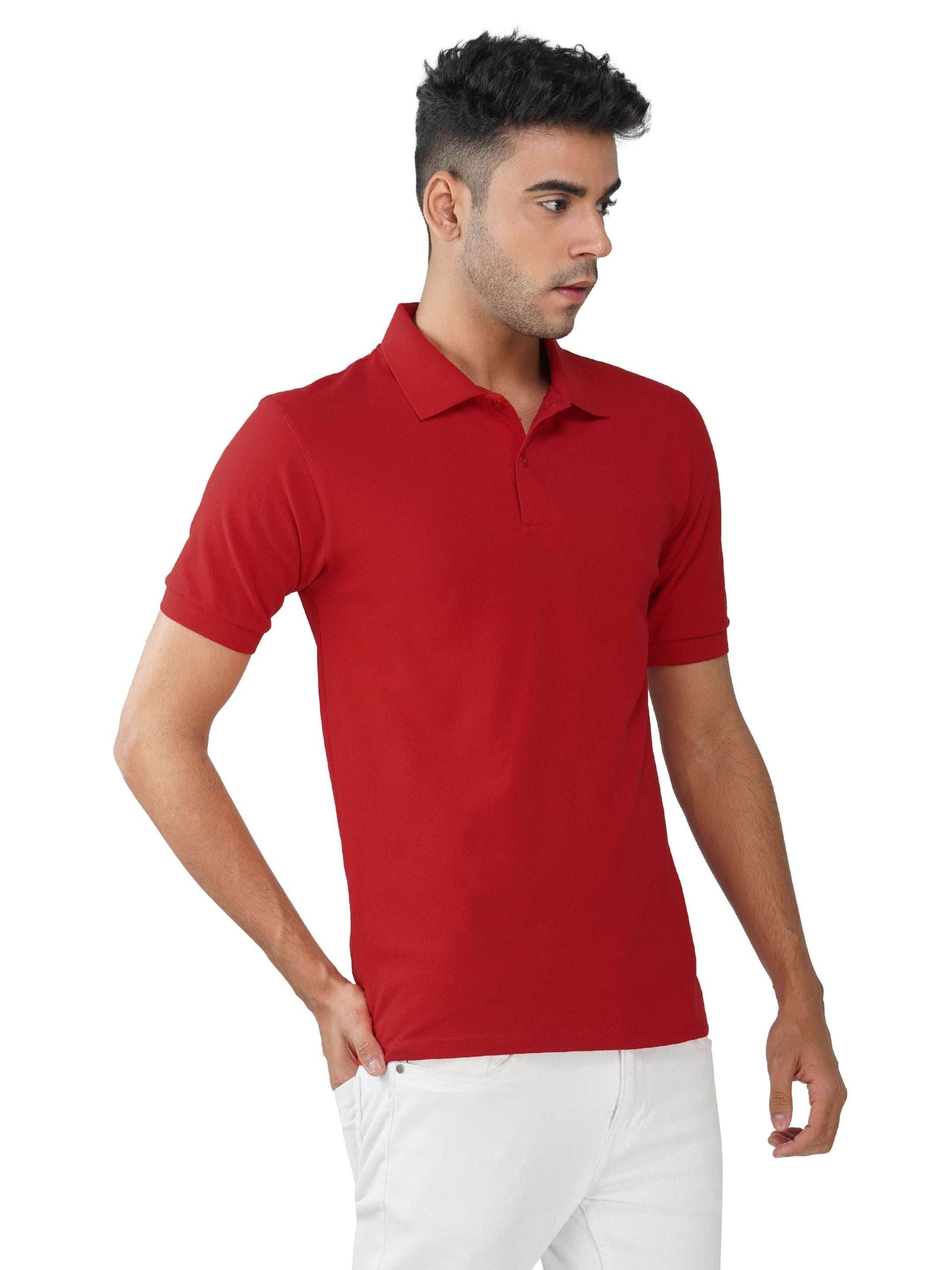 Red Premium Cotton Polo T-shirt