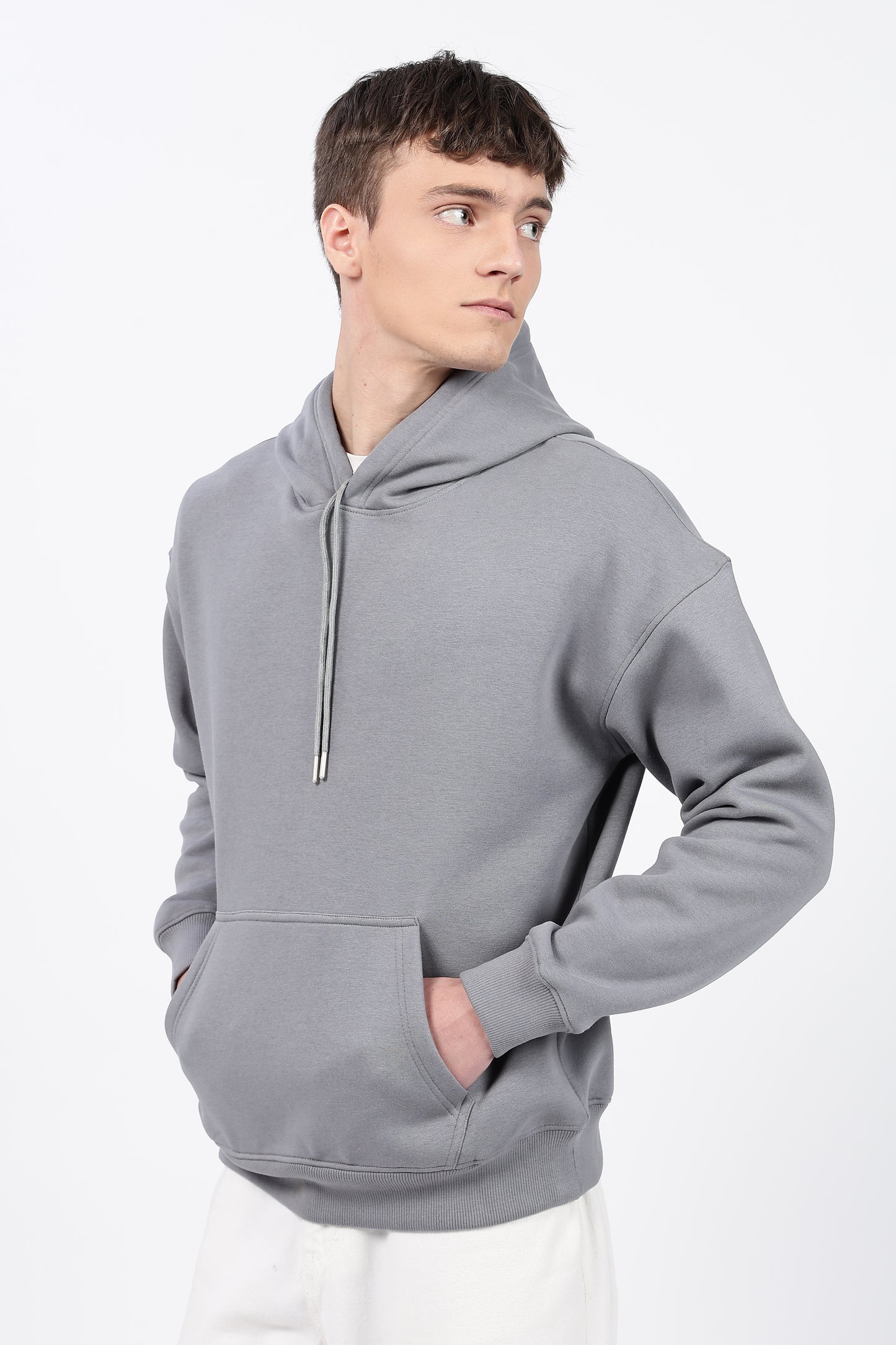 Drop Shoulder Core Lab Hoodie – Grey