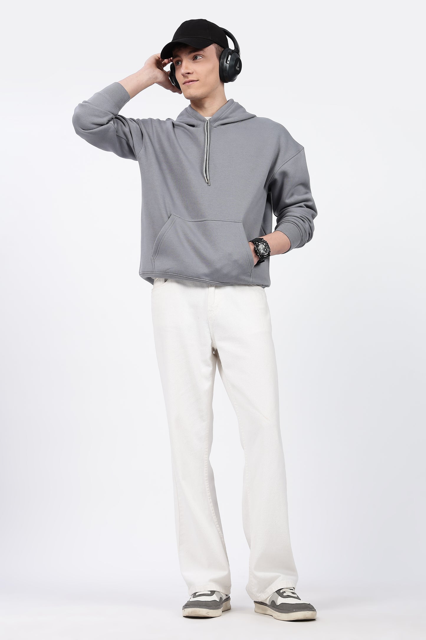 Drop Shoulder Core Lab Hoodie – Grey