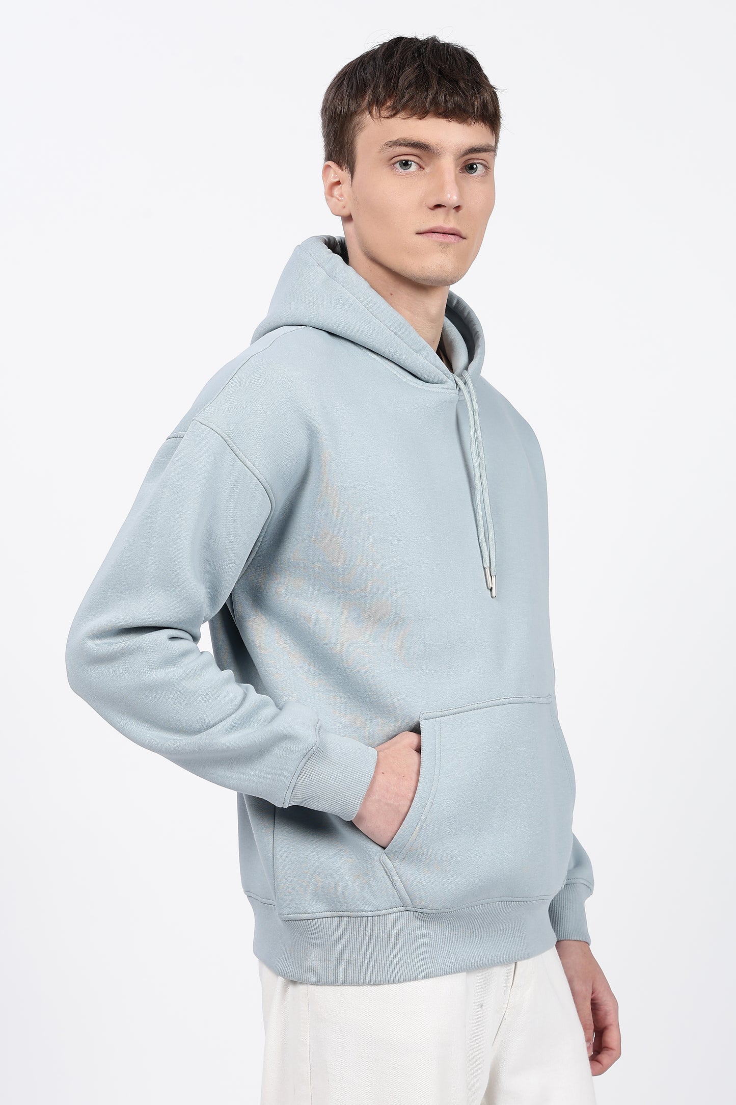 Drop Shoulder Core Lab Hoodie – Light Blue