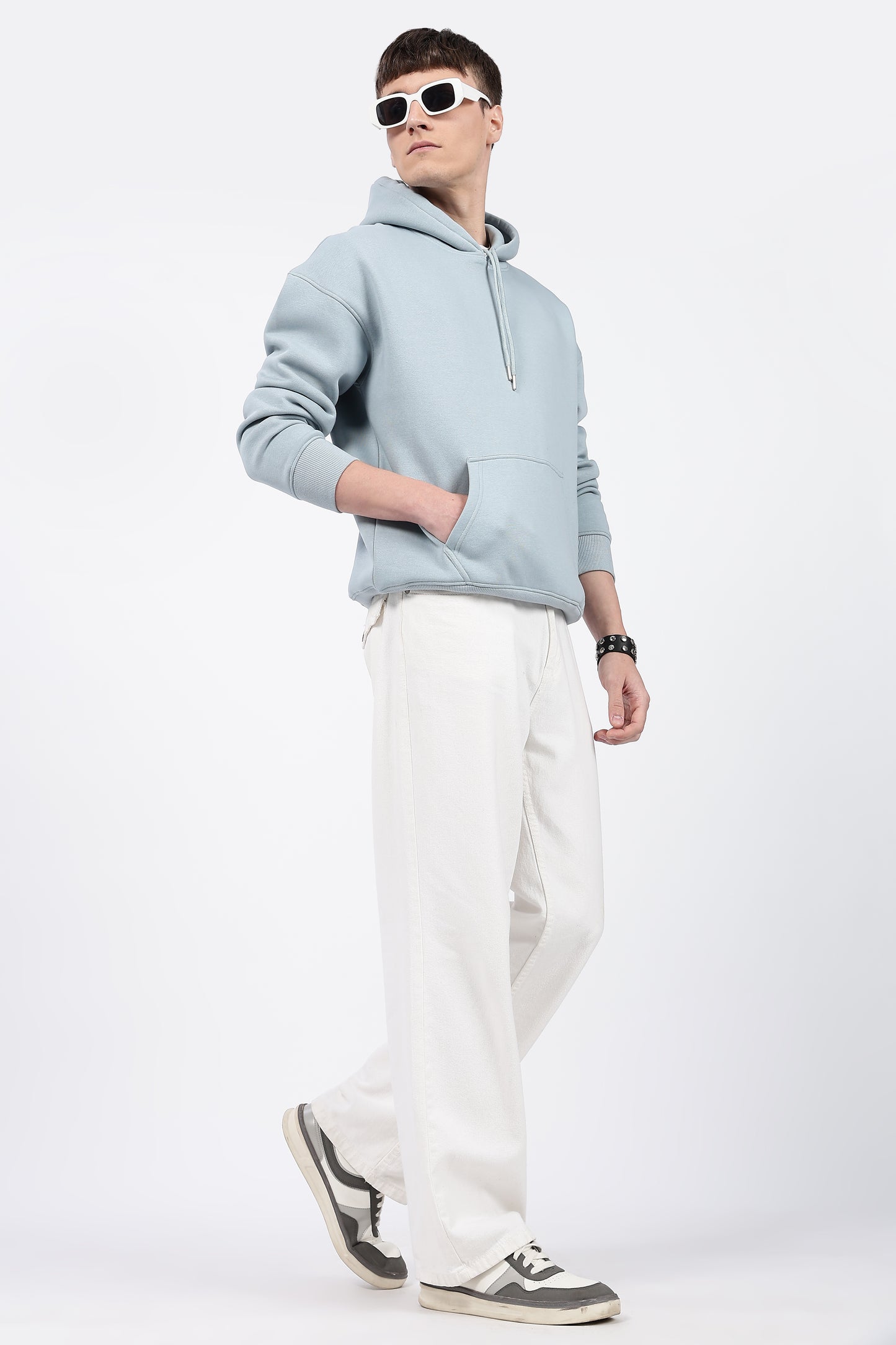 Drop Shoulder Core Lab Hoodie – Light Blue