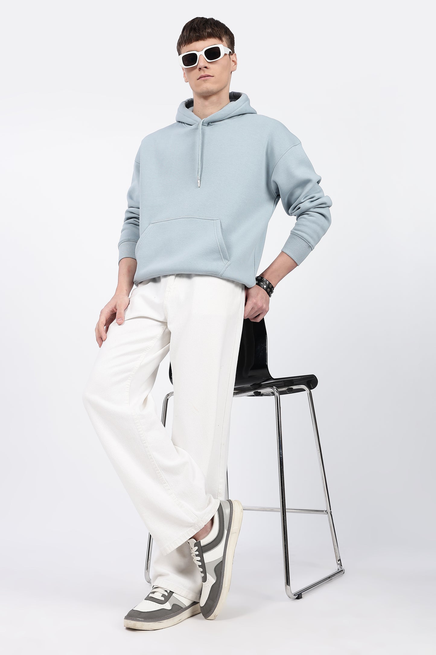 Drop Shoulder Core Lab Hoodie – Light Blue