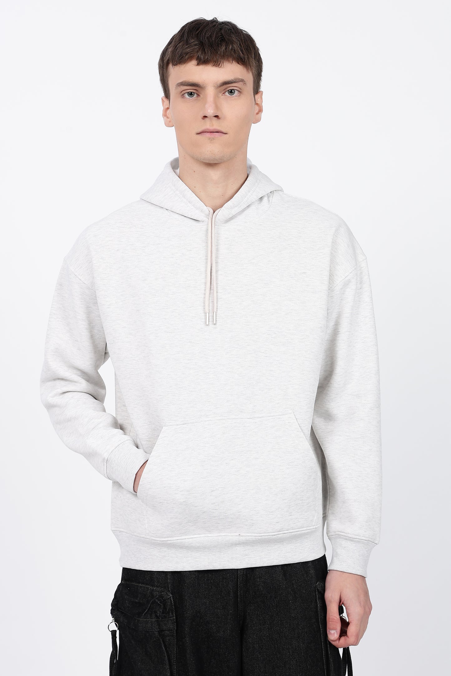 Drop Shoulder Core Lab Hoodie – Light Grey