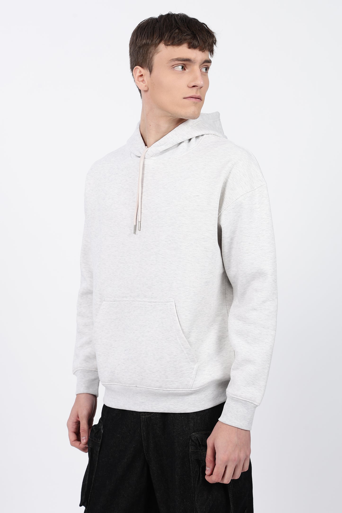 Drop Shoulder Core Lab Hoodie – Light Grey