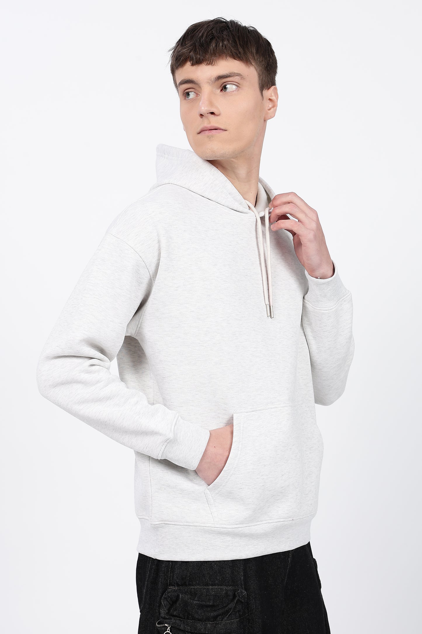 Drop Shoulder Core Lab Hoodie – Light Grey