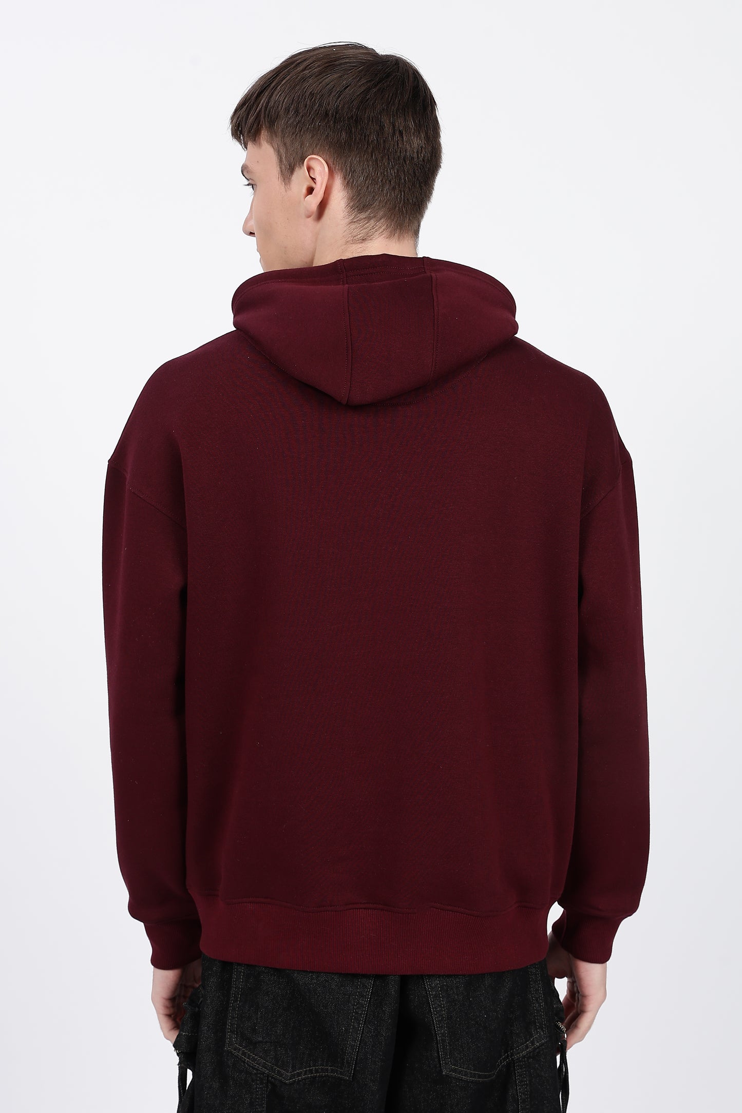 Maroon Drop Shoulder Core Lab Hoodie