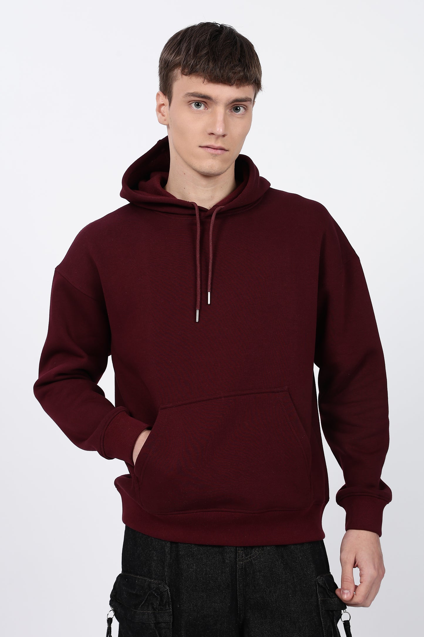 Maroon Drop Shoulder Core Lab Hoodie