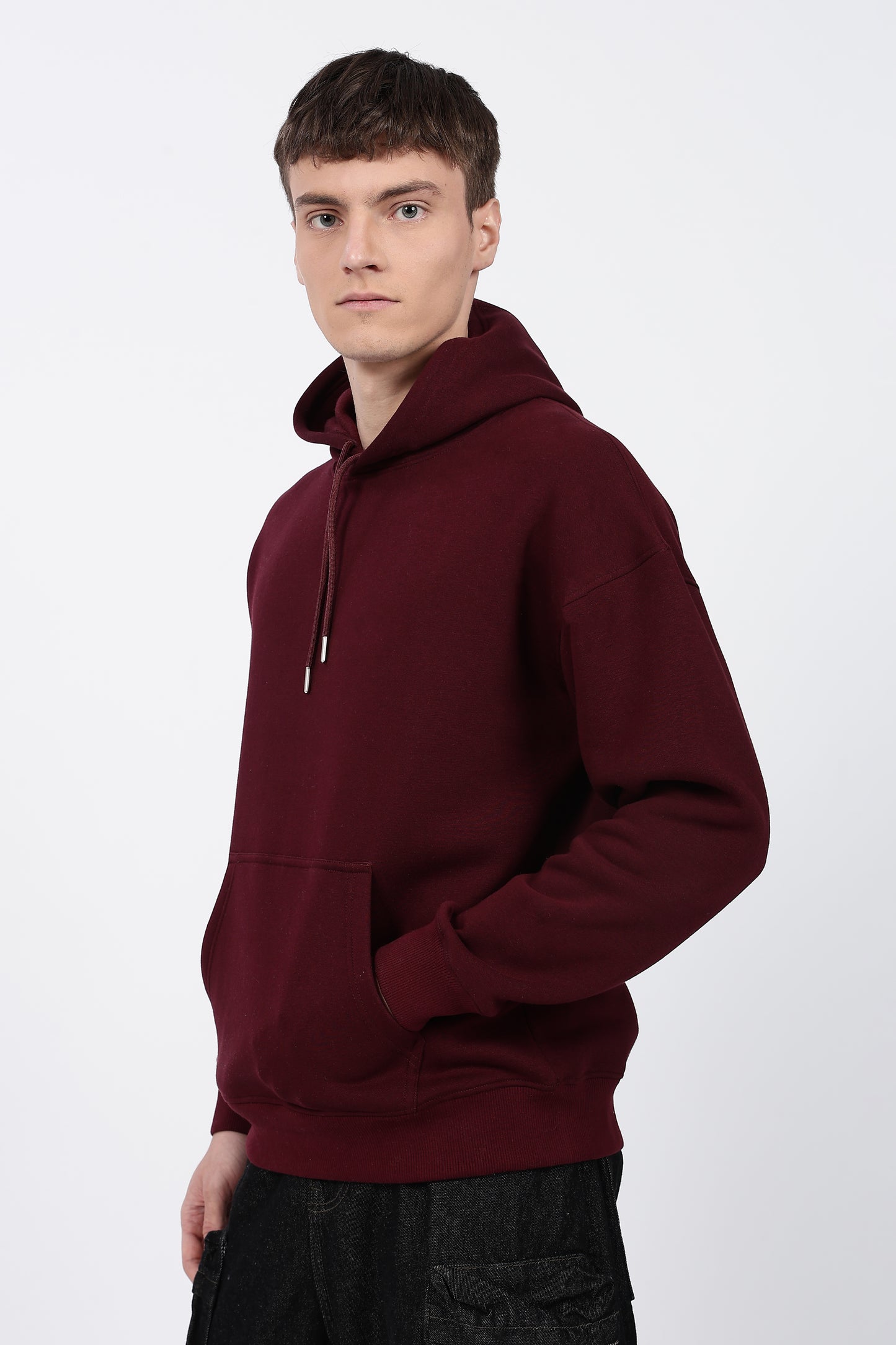 Maroon Drop Shoulder Core Lab Hoodie