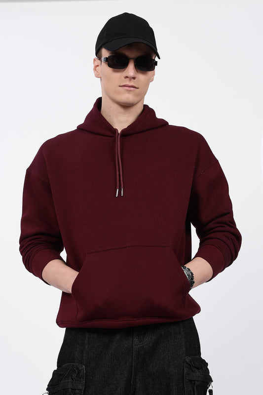 Maroon Drop Shoulder Core Lab Hoodie