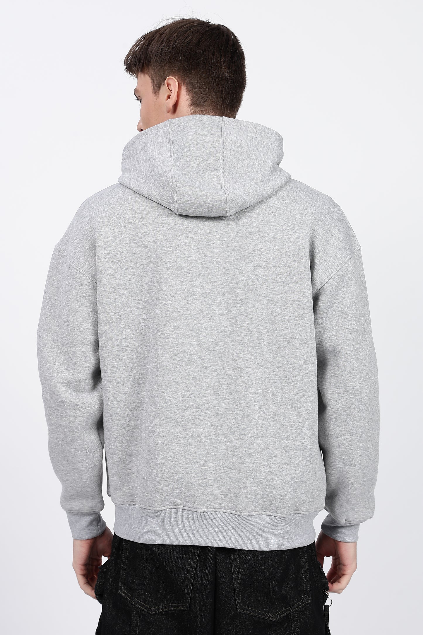 Drop Shoulder Zipper Hoodie – Mélange