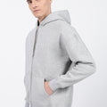 Drop Shoulder Zipper Hoodie – Mélange