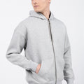 Drop Shoulder Zipper Hoodie – Mélange