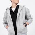 Drop Shoulder Zipper Hoodie – Mélange