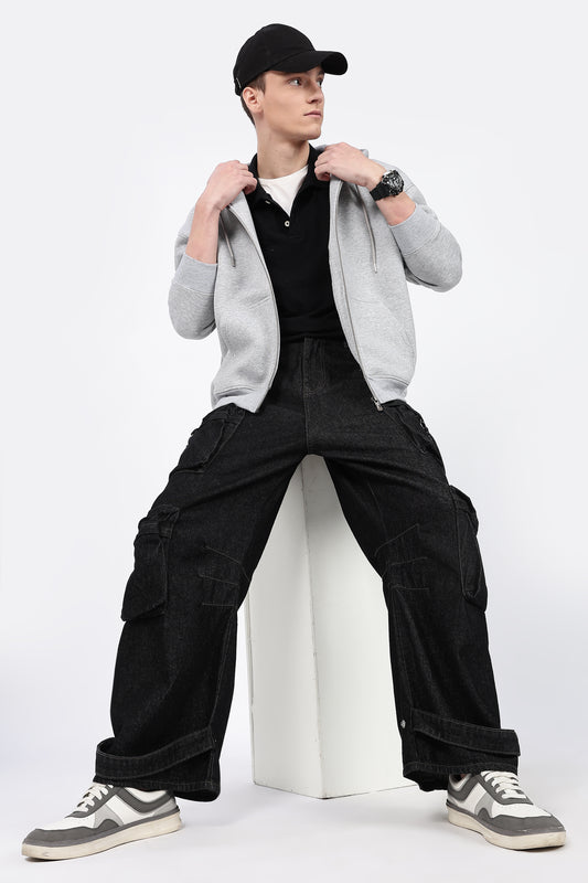 Drop Shoulder Zipper Hoodie – Mélange