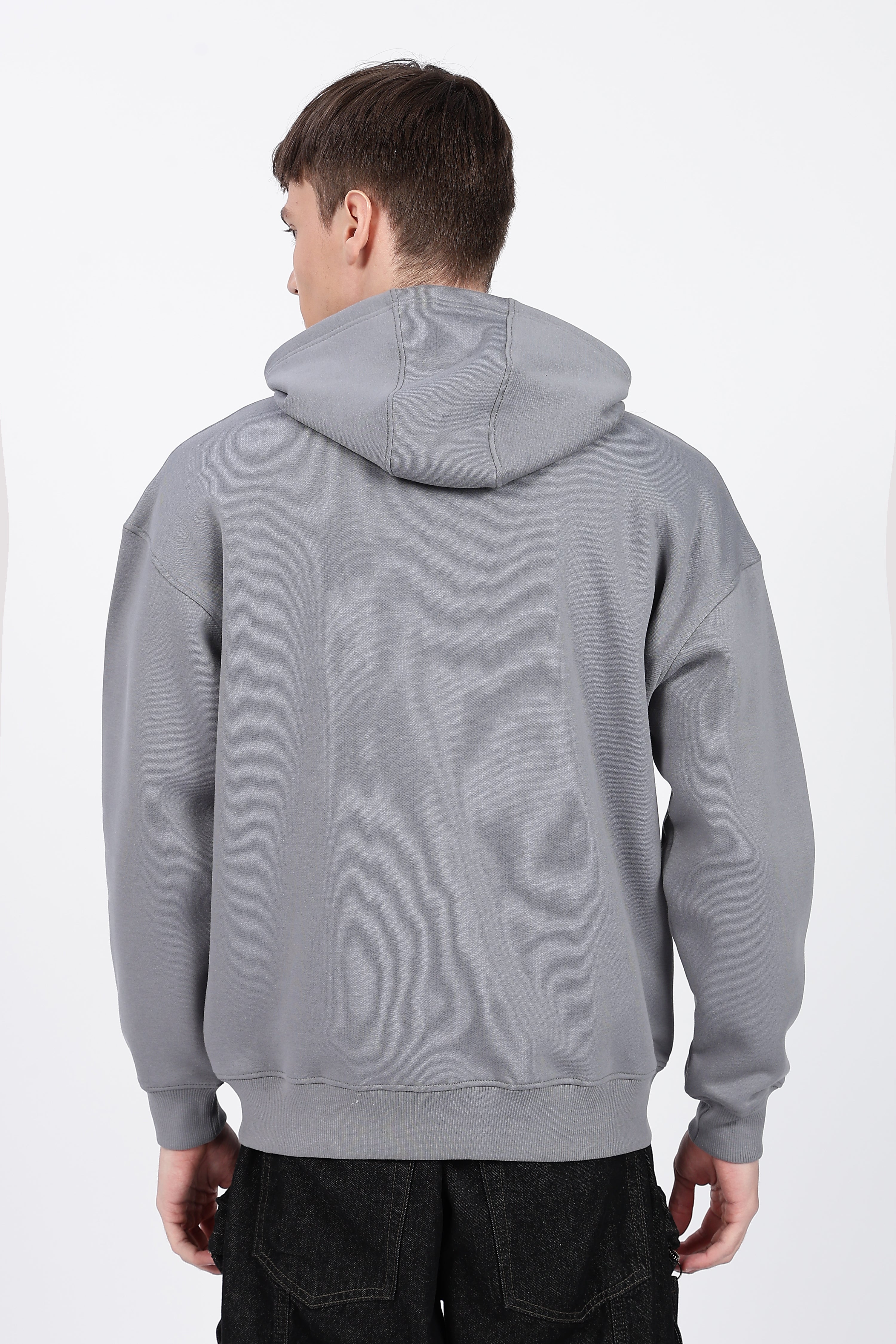 Buy Grey Zipper Hoodie | 350 GSM Heavy Fleece – Megakart