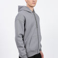 Drop Shoulder Zipper Hoodie – Grey