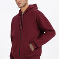 Drop Shoulder Zipper Hoodie – Maroon