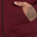 Drop Shoulder Zipper Hoodie – Maroon