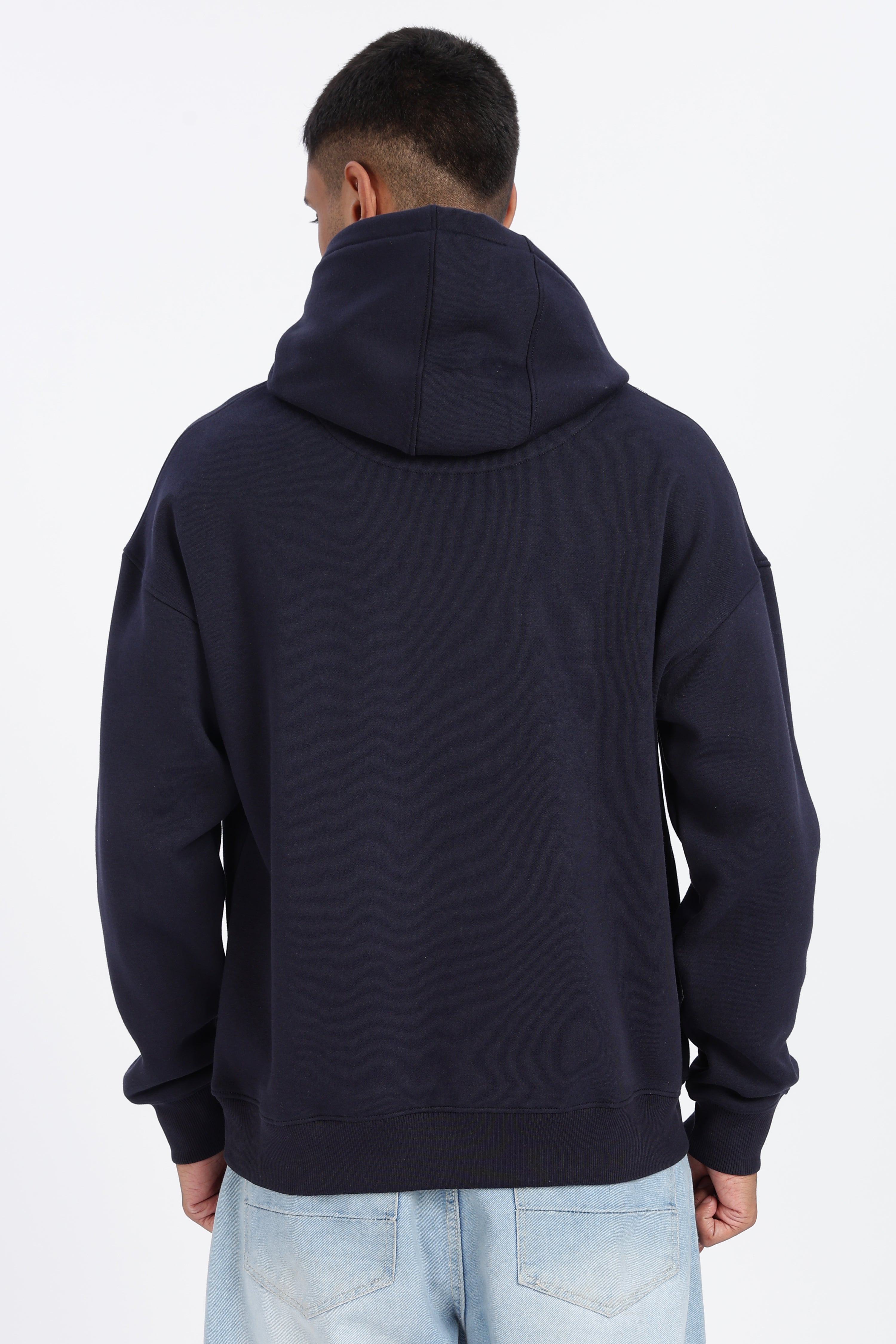Buy Navy Blue Drop Shoulder Hoodie | 350 GSM Heavy Fleece – Megakart